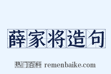 薛家将造句是什么意思的图片